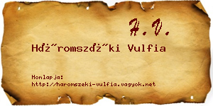 Háromszéki Vulfia névjegykártya